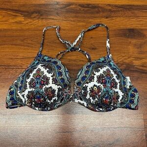 La Vie En Rose Multicolor Paisley Bikini Top